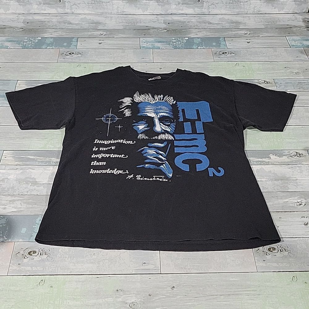 Albert Einstein Single Stitch Screen Print T-Shirt sz Large